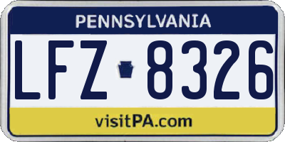 PA license plate LFZ8326