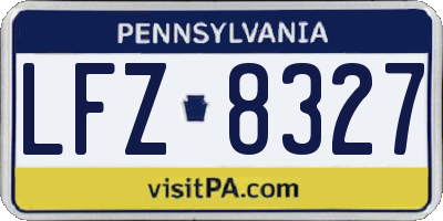 PA license plate LFZ8327