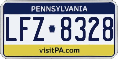 PA license plate LFZ8328