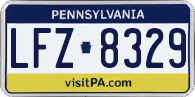PA license plate LFZ8329