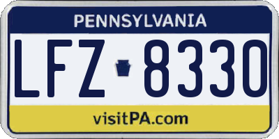 PA license plate LFZ8330