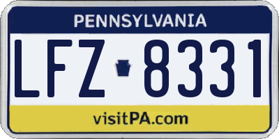 PA license plate LFZ8331