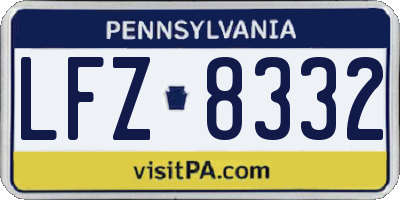 PA license plate LFZ8332