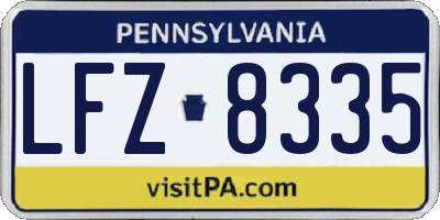 PA license plate LFZ8335