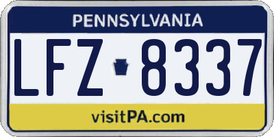 PA license plate LFZ8337
