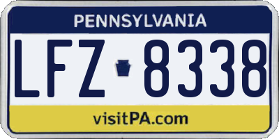 PA license plate LFZ8338