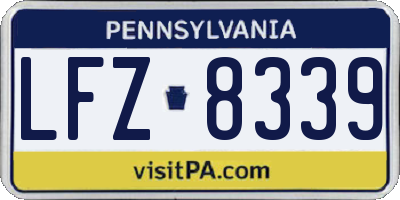 PA license plate LFZ8339