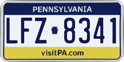 PA license plate LFZ8341