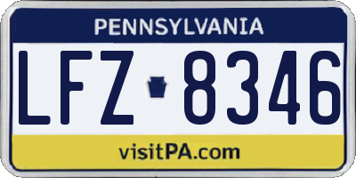 PA license plate LFZ8346