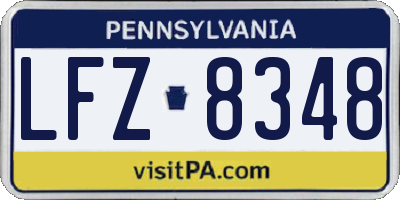PA license plate LFZ8348