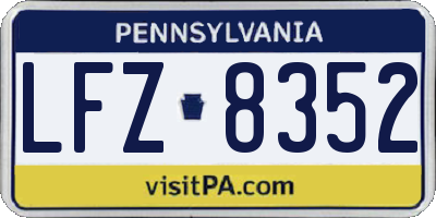 PA license plate LFZ8352