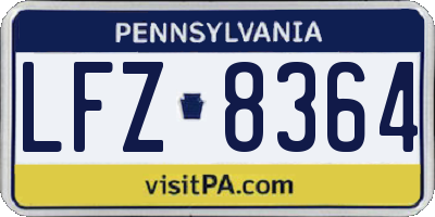 PA license plate LFZ8364
