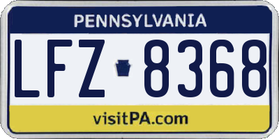 PA license plate LFZ8368