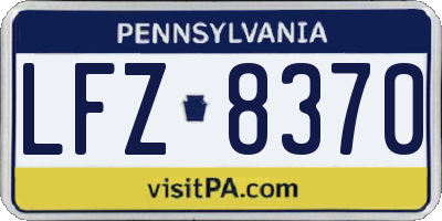 PA license plate LFZ8370