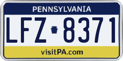 PA license plate LFZ8371