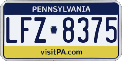 PA license plate LFZ8375