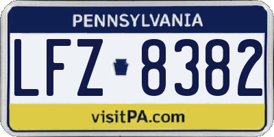 PA license plate LFZ8382