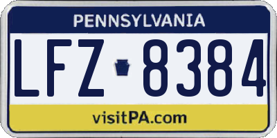 PA license plate LFZ8384