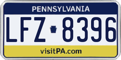 PA license plate LFZ8396