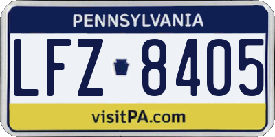 PA license plate LFZ8405