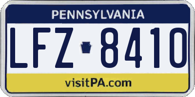 PA license plate LFZ8410