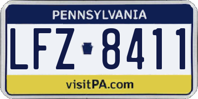 PA license plate LFZ8411