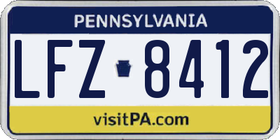 PA license plate LFZ8412