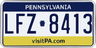 PA license plate LFZ8413