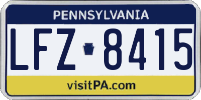 PA license plate LFZ8415