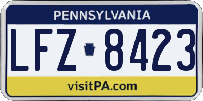 PA license plate LFZ8423