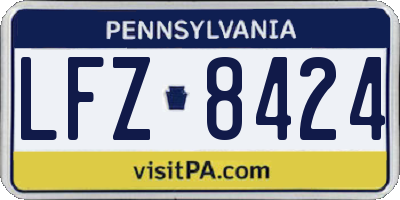 PA license plate LFZ8424