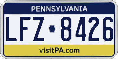PA license plate LFZ8426