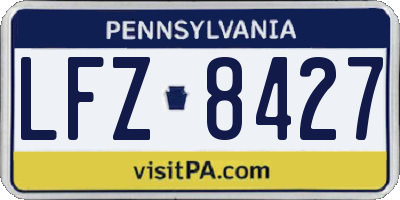 PA license plate LFZ8427