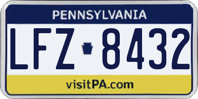 PA license plate LFZ8432