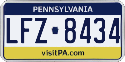 PA license plate LFZ8434