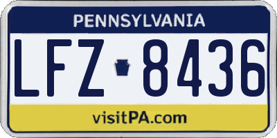 PA license plate LFZ8436
