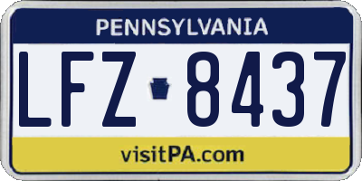 PA license plate LFZ8437