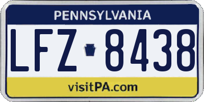 PA license plate LFZ8438