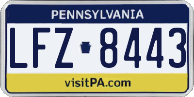 PA license plate LFZ8443