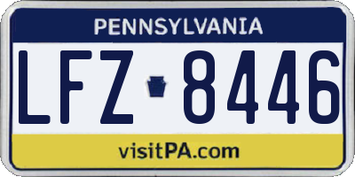 PA license plate LFZ8446