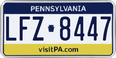 PA license plate LFZ8447