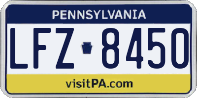 PA license plate LFZ8450