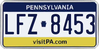PA license plate LFZ8453