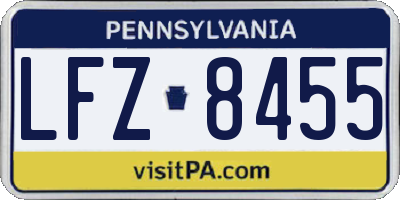 PA license plate LFZ8455