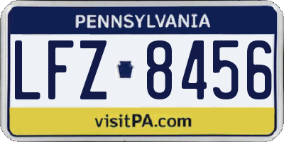 PA license plate LFZ8456