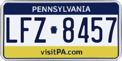 PA license plate LFZ8457