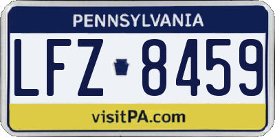 PA license plate LFZ8459