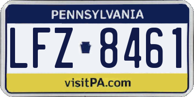 PA license plate LFZ8461