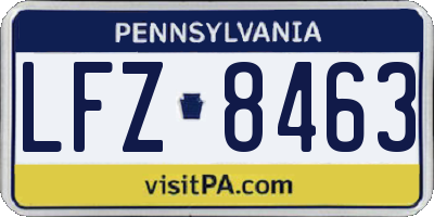 PA license plate LFZ8463