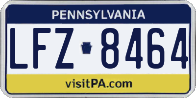 PA license plate LFZ8464